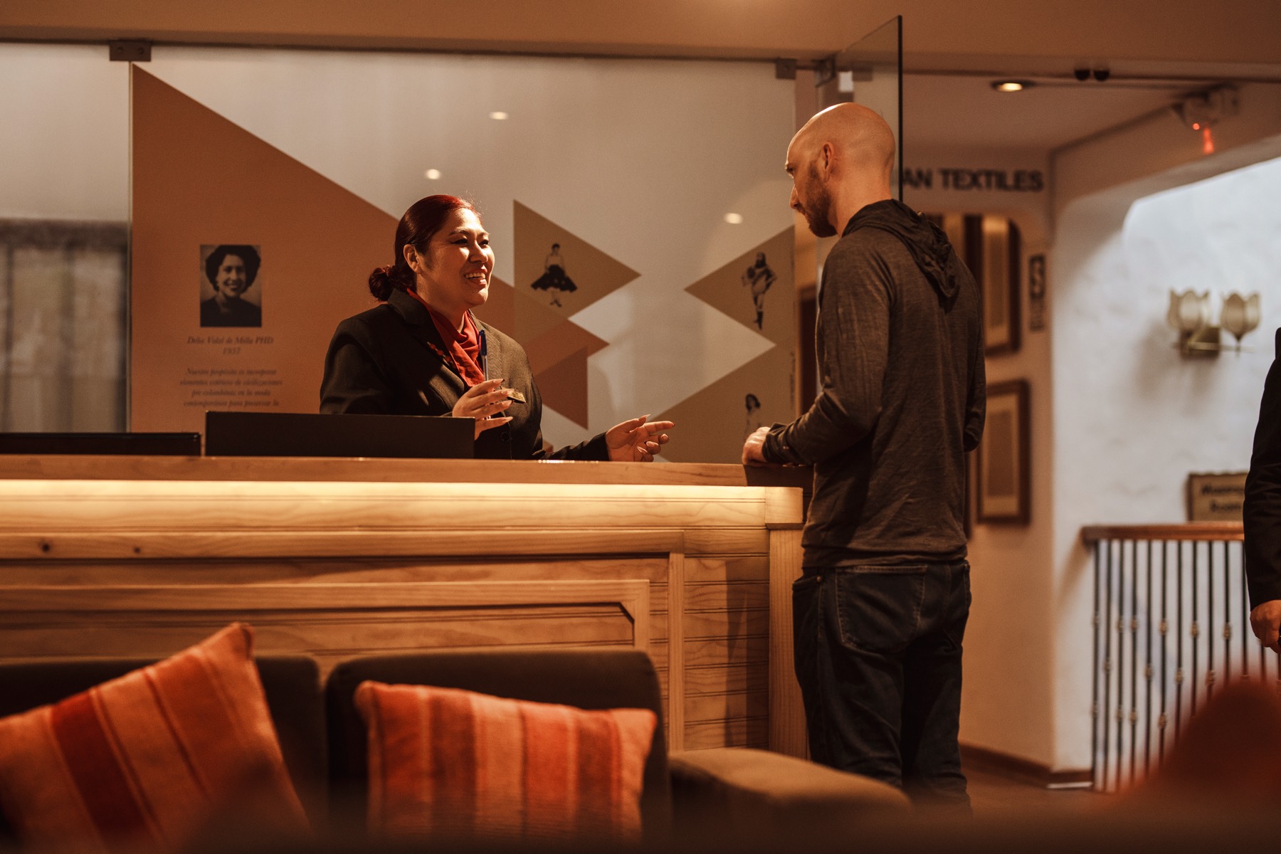 Staff advising guests