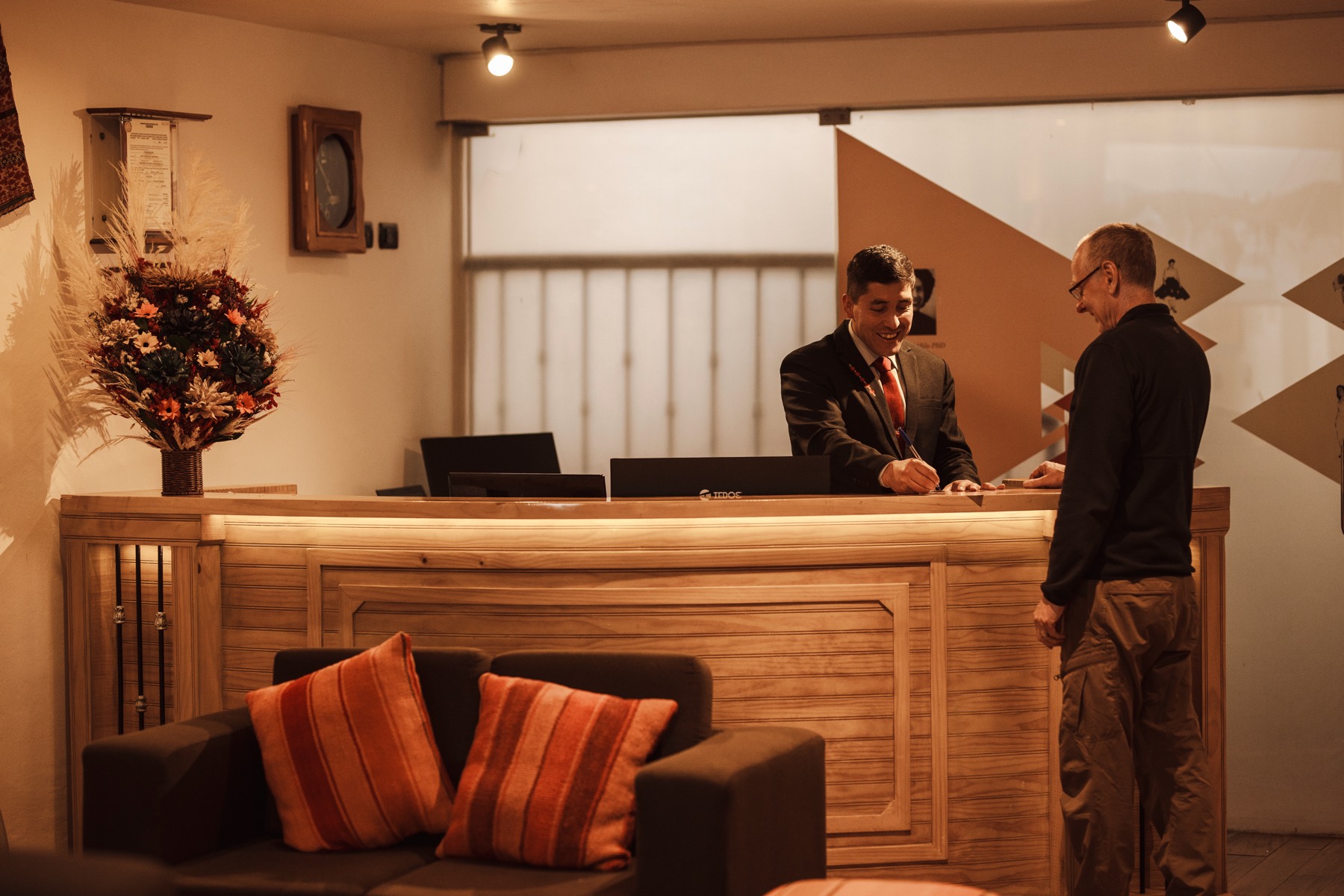 Our team welcoming guests